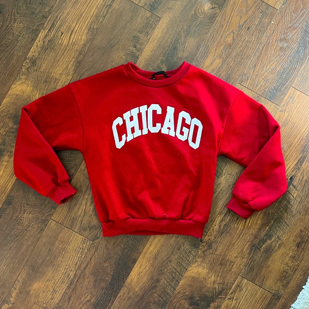 Chicago Logo Red Crewneck Sweatshirt